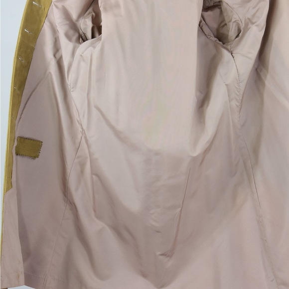 Stunning! 50s Vintage Fitted Coat Rubbed Suede Princess Coat Mink Fur Collar S - Picture 7 of 7